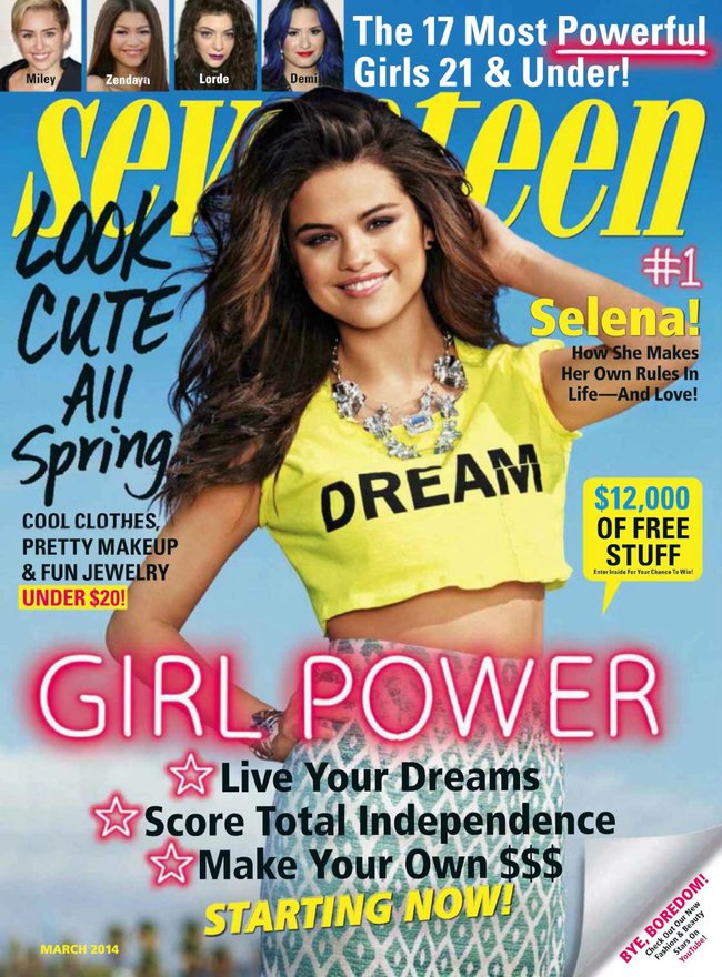 Мартовский выпуск журнала «Seventeen» с Селеной Гомес: selena-gomez-1_Starbeat.ru