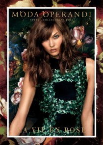 Модель Карли Клосс в рекламе «Moda Operandi»: Karlie-Kloss-Moda-Operandi-La-Vie-en-Rose-Spring-Summer-2013-01-210x296