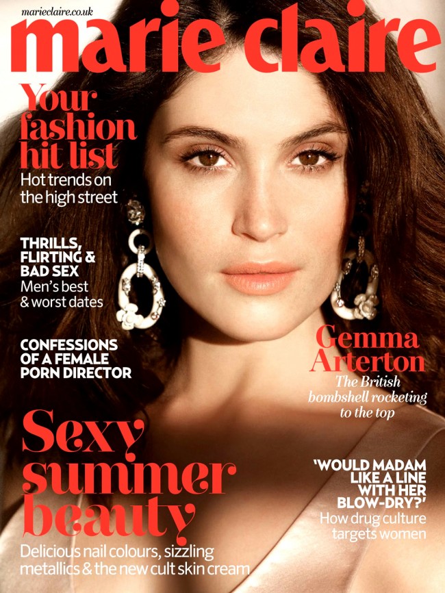 Обзор летних обложек глянцевых журналов 2013: Gemma-Arterton-by-Satoshi-Saikusa-for-Marie-Claire-UK-June-2013-650x866