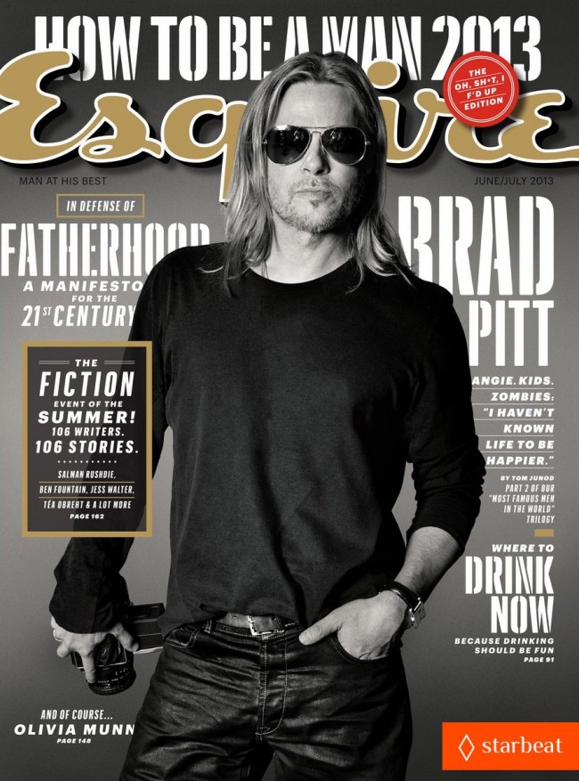 Обзор летних обложек глянцевых журналов 2013: brad-pitt-to-esquire-i-havent-known-life-to-be-any-happier-05_Starbeat.rujune-july-650x877