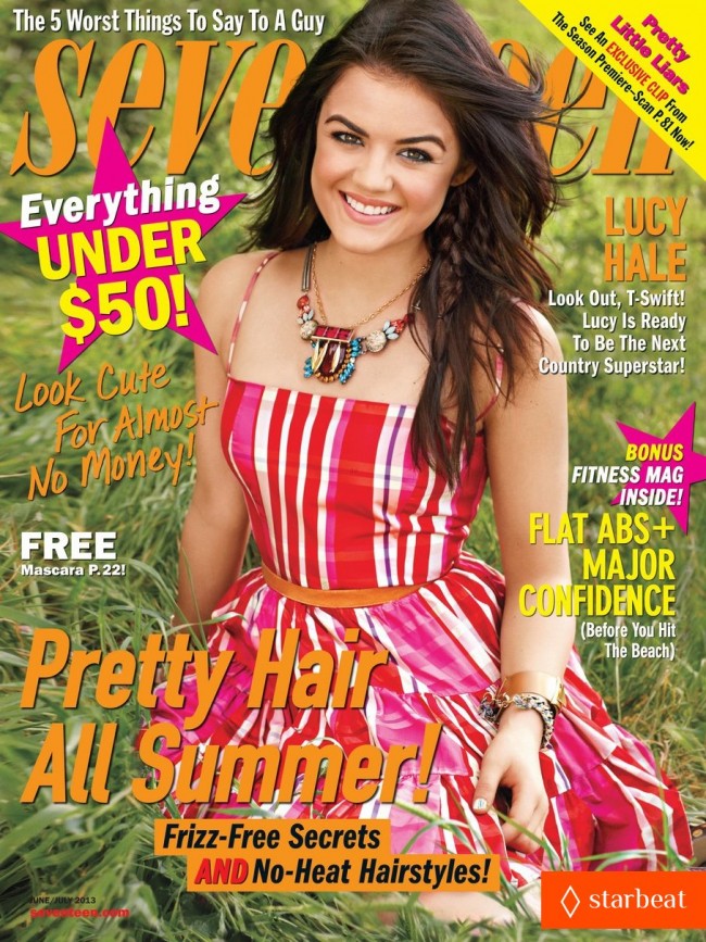 Обзор летних обложек глянцевых журналов 2013: lucy-hale-covers-seventeen-june-july-2013-02_Starbeat.ru_-650x867